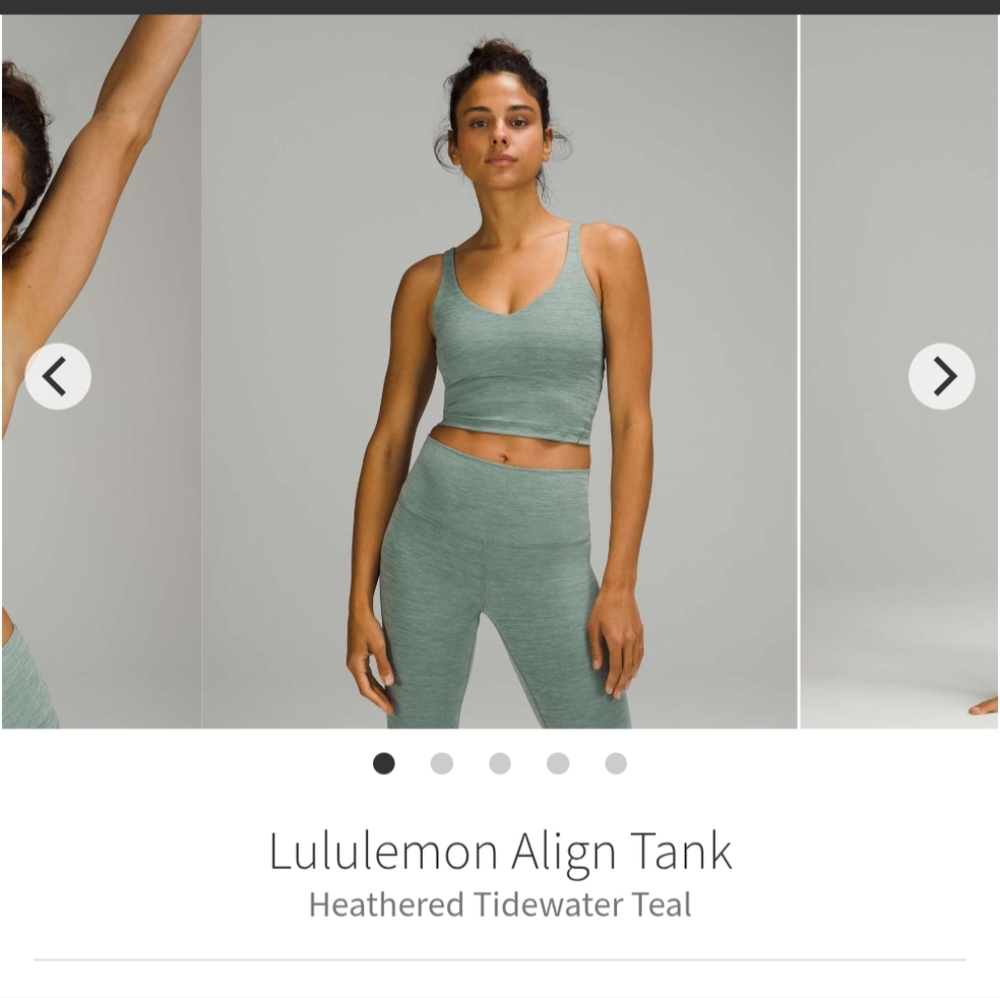 Lululemon Cropped Align Tank Heathered Tidewater Teal